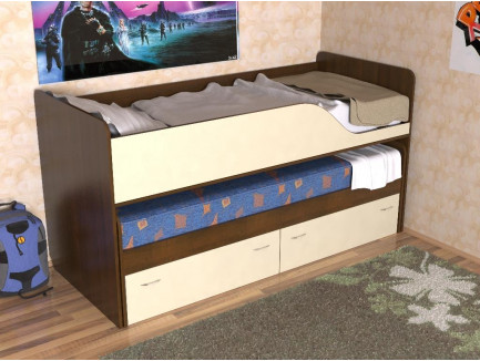 Детская выдвижная двухъярусная кровать Дуэт-2 («Славмебель»)